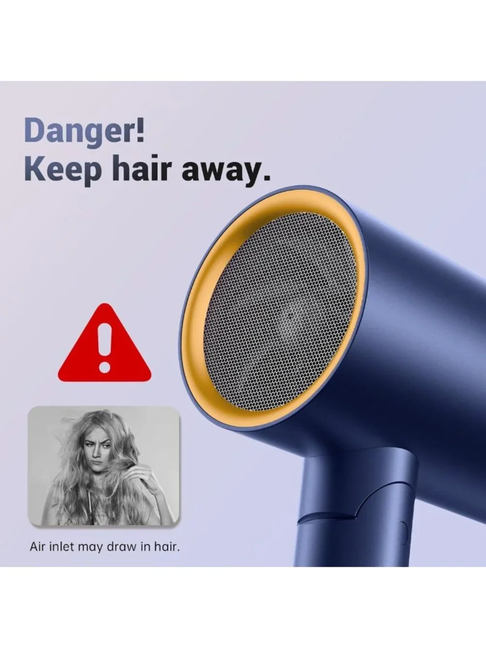 1500W Fast Drying Hair Dryer with Diffuser for Curly Hair, Compact & Portable